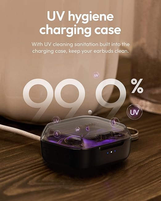 Nano Case Control OTC Hearing Aids Rechargeable, 3 Hearing Programs Feedback Cancellation Noise Reduction 54 Hours Battery Comfort-Fit ITC Design, Midnight Color