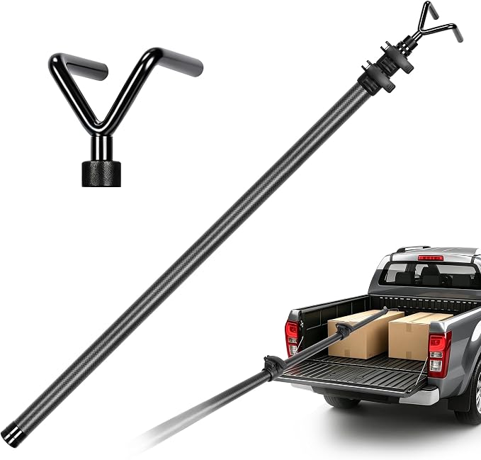 6.6FT Carbon Fiber Truck Cargo Grabber Reach Retriever Tool | 100% carbon fiber telescopic pole, 40% lighter to reduce muscle fatigue, anti-corrosion, fits all pickup sizes & all SUVs