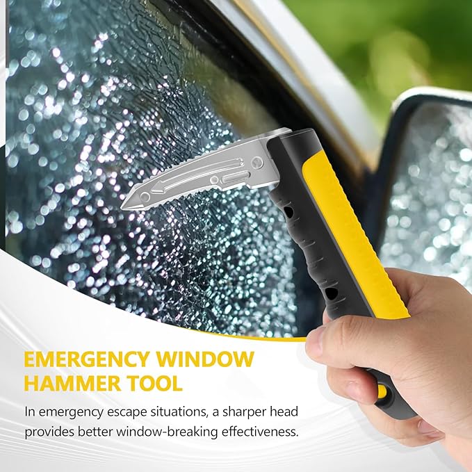 Car Door Handle for Elderly - 2025 New 3-in-1 Car Handle Assist, 2 Pack Auto Cane Portable Vehicle Support Handle Door Assist Bar, Max Load 500 Lbs, Anti-Slip Design (Yellow-Car Handle +Strap)