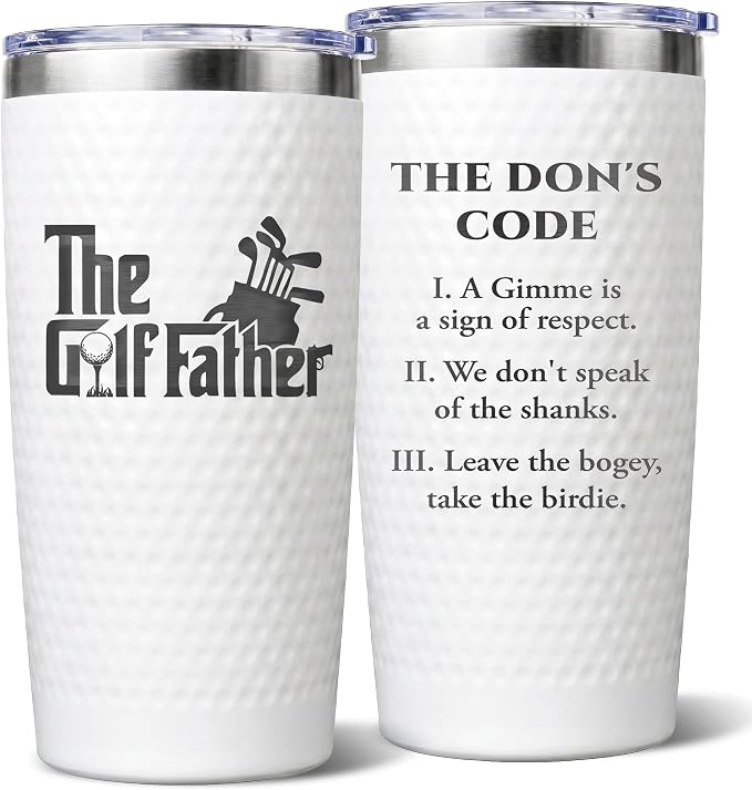 Golf Gifts for Men - Dad Golf Gifts, Cool Golfing Cup for Golfer, Funny Fathers Day Christmas Birthday Golf Gifts from Daughter Son Kids - The Golf Father, 20oz Insulated Dad Tumbler Mug Accessories