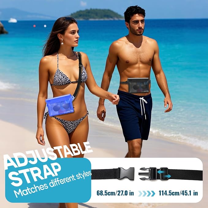 Waterproof Bag Fanny Packs for Women, Cruise Vacation Essentials Waterproof Pouch for Phone Passport Purse, Floating Dry Bags for Beach Water Park Boating Fishing Diving Surfing Kayaking Accessories | Floating, ideal for Beach, Boating & Kayaking, Dura...