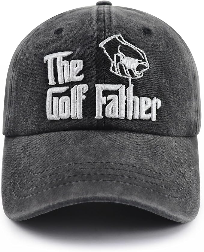 The Golf Father Baseball Cap for Men, Funny 3D Embroidered Adjustable Cotton Golf Gifts Dad Hat