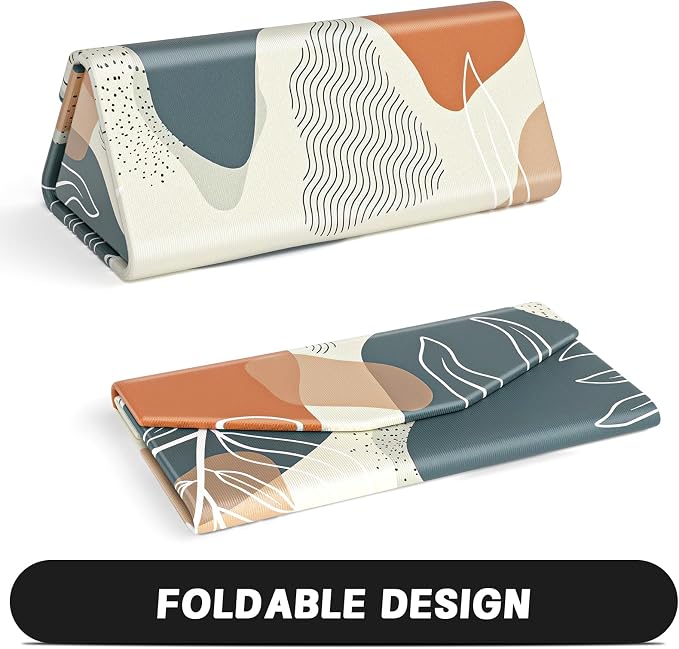 Sunglasses Case, Foldable Glasses Case, Magnetic PU Leather Hard Shell Folding Eyeglass Holder Box, Collapsible Unisex