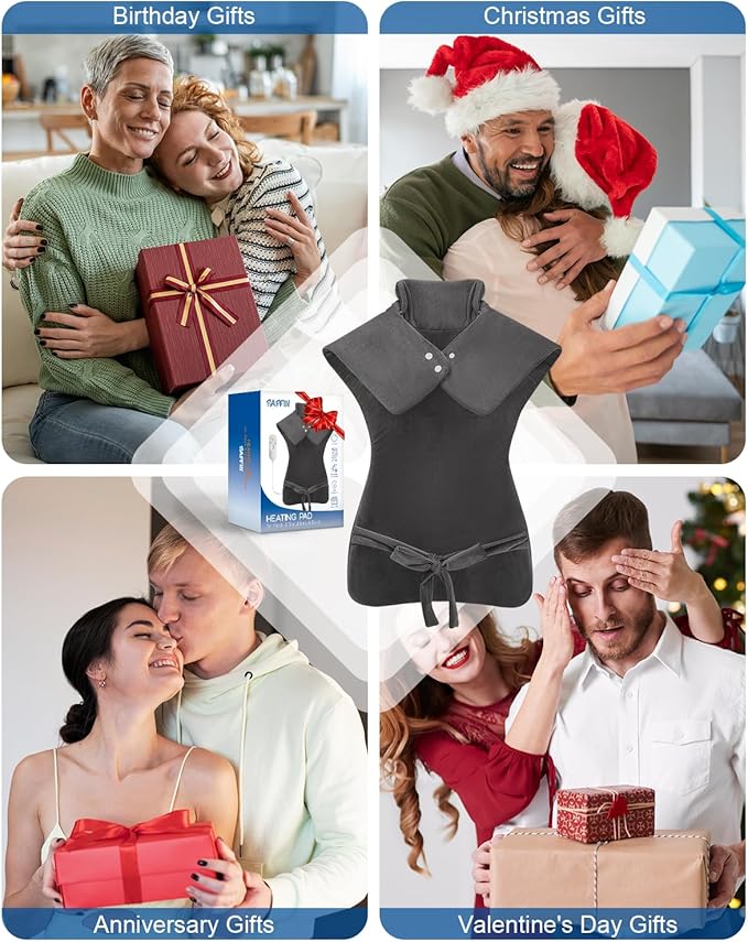 Heating Pad for Neck Shoulders Back, Christmas Gifts for Women Men Mom Dad, FSA Eligible, Large Electric Heated Pad for Full Body Pain Relief, Stocking Stuffers & White Elephant Gifts for Grandparents