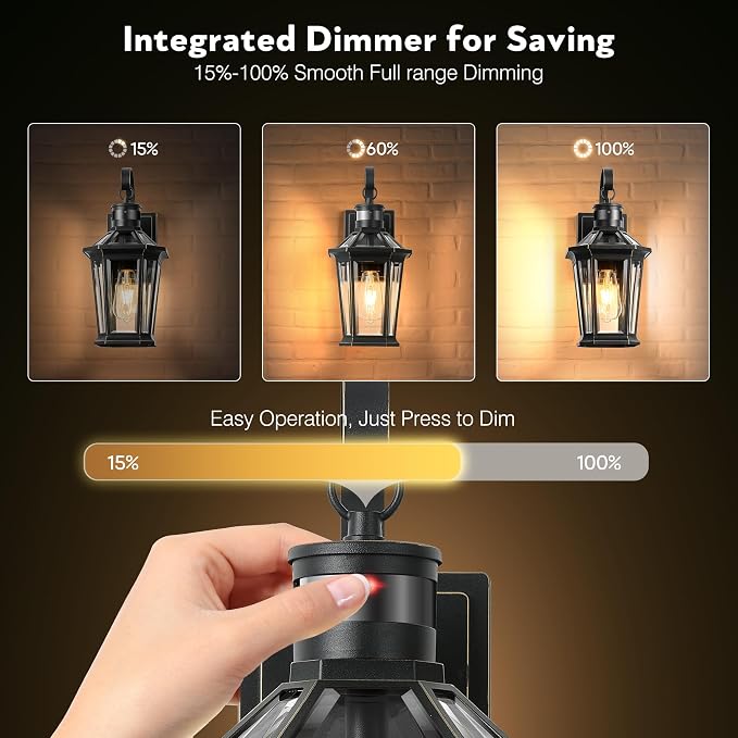 VIANIS Motion Sensor Outdoor Wall Lantern, Dusk to Dawn Outdoor Porch Light, 100% Anti-Rust Aluminum Waterproof Exterior Light Fixture, Modern Outside Wall Sconce Coach Lantern for Garage House