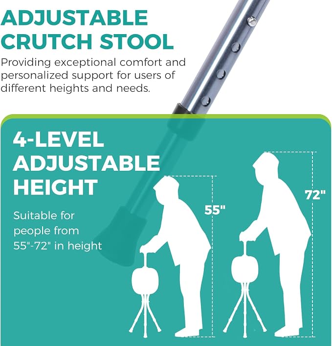 Folding Cane with Seat,Adjustable Walking Stick for Seniors,Lightweight Walking Cane with LED Light,Height Adjustment Cane Seat,Portable Cane Chair,Sturdy Crutches Stool,Supports up to 250 lbs