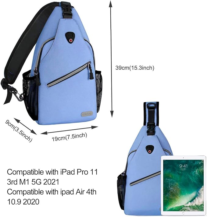 MOSISO Small Sling Bag for Men, Crossbody Shoulder Chest Daypack Bag | Sling Backpack for Casual Travel Hiking