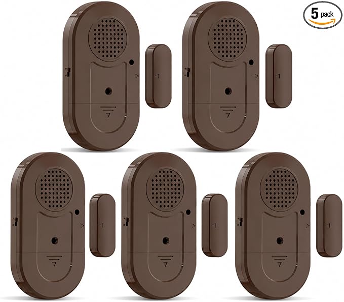 Sanjie Door Alarms When Opened,Door Window Alarm Sensors for Kids Safety/Home Security/Pool/Garage/Dementia/Toddler/Travel Security,Easy to Install,Volume Control/Loud Alert,Long Battery Life,5 Pack