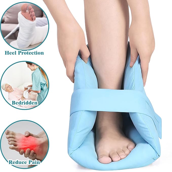 Heel Protectors for Pressure Sores, Cushioned Boots for Elderly, Diabetic, Bedridden Patients, Foot Injury Recovery, Pain Relief Heel Cushion Pillow Support for Bed Sores, Blisters 1PC
