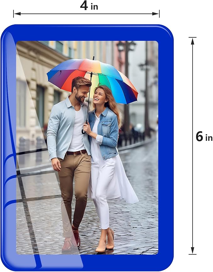 Bluesun 4x6 Picture Frame Blue,Vertical & Horizontal Wall & Tabletop | 4×6 Blue Photo Frame with Tempered Glass & Rounded Corners, 6x4 Frames for Home, Living Room Bedroom Hallway Office