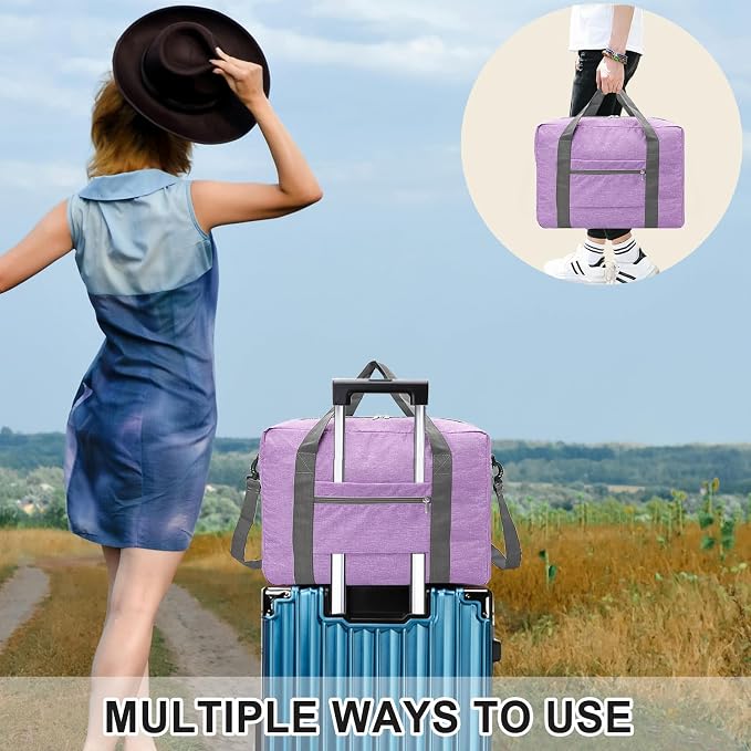 For Spirit Airlines Personal Item Bag 18x14x8 Foldable Carry on Bags for Airplanes Travel Duffel Bags for Women and Men