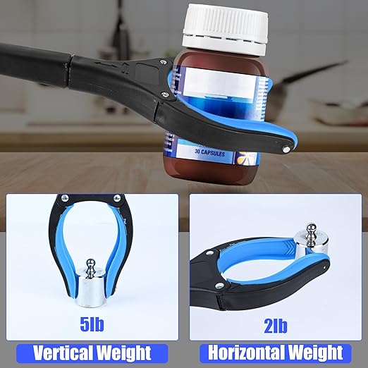 12 Pack 32 Inch Commercial Trash Grabber for Elderly Assist, Heavy Duty Lightweight Reacher with Ergonomic Handle & Non-Slip Grip, Multi-Use Outdoor Home Garden Cleanup Mobility Aid Tool (12, Blue)