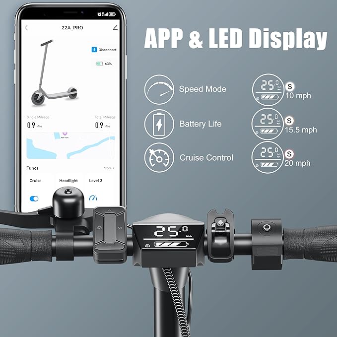 Caroma Electric Scooter with Seat Option,500/350W Motor Up to 25/20 Miles Range & 25/20 MPH Speed,9" Tires,Adjustable Electric Scooter for Adults,Foldable Commuting