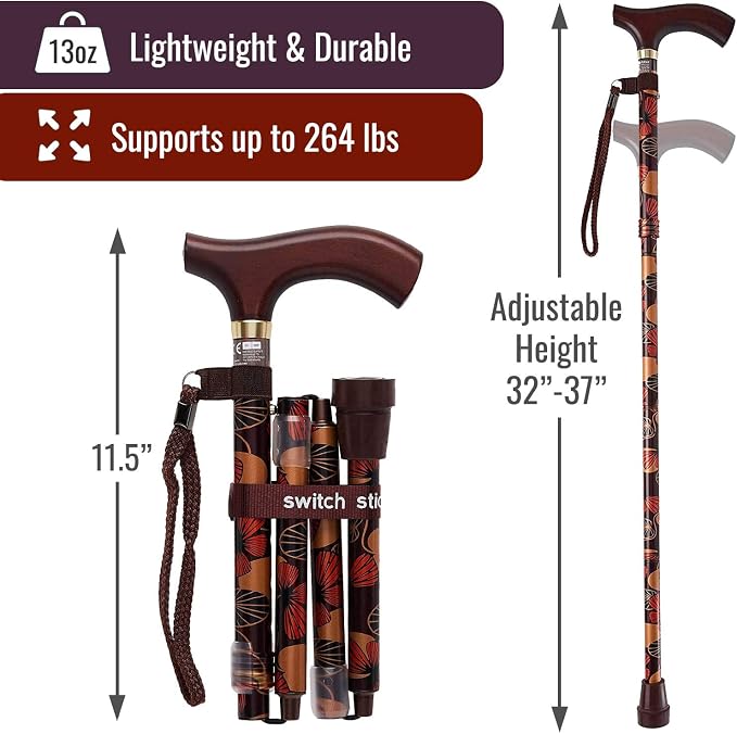 Switch Sticks Folding Walking Cane For Women & Men