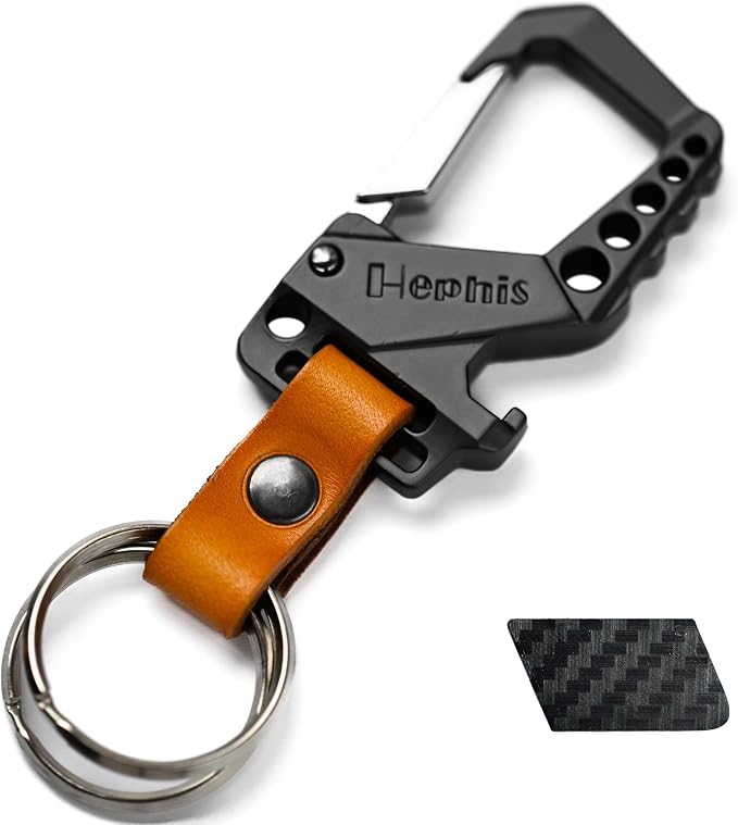 Skull Heavy Duty Key Chain,Car Emergency Escape Tool, Seat belt Cutter,Bottle Opener,Carabiner Car Key Chains
