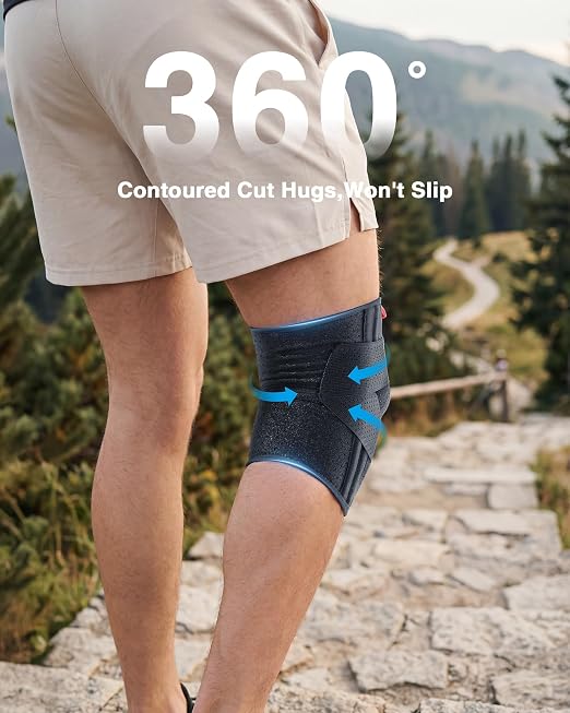 changenow Upgraded Medical-Grade Knee Brace for Women and Men,[Ultra Breathable & V-Straps] Knee Support with Side Stabilizers,for Meniscus Tear,Knee Pain,Arthritis,MCL,ACL Injuries-Knee Wrap(Small)