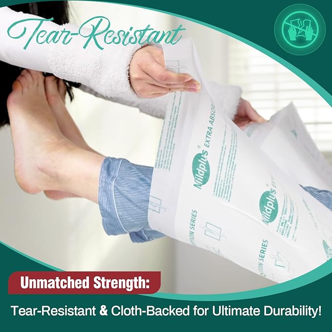Heavy Duty Underpads 30"X36" ,100 Count, Ultra 10 Times More Absorbent Chucks Pads, Tear-Resistant Disposable Bed Pads with Strength Cloth Backing for Adults, Elderly