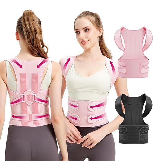 Posture Corrector for Women and Men, Back Straightener Posture Brace for Pain Relief, Back Belt Support with Adjustable Shoulder Straps and Height for Scoliosis Hunchback