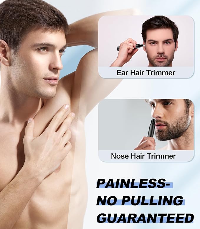 BUV Nose Hair Trimmer for Men with LED Display- 2026 Professional Painless Ear Hair Trimmers for Women, USB Rechargeable Nose Hair Trimmer Clipper – 14,000 RPM IPX7 Waterproof Dual Edge Blades, Black