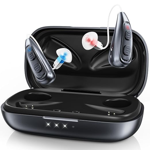 Hearing Aids for Seniors,Rechargeable,AI Smart Noise Cancelling,32 Channels | Advanced 32 Channel Digital BTE Hearing Assist Dual Microphone Standby 144h,One-Button Operation, 5 Volume Levels Clear Sound