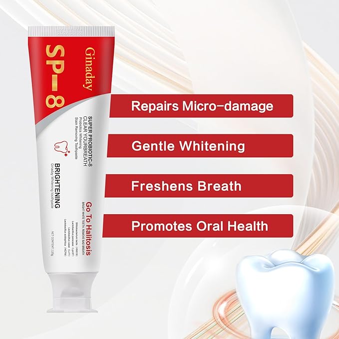 2 Pcs SP-8 Probiotic Toothpaste, Deep Cleaning Care Fresh Breath with Probiotic Oral Microbiot.