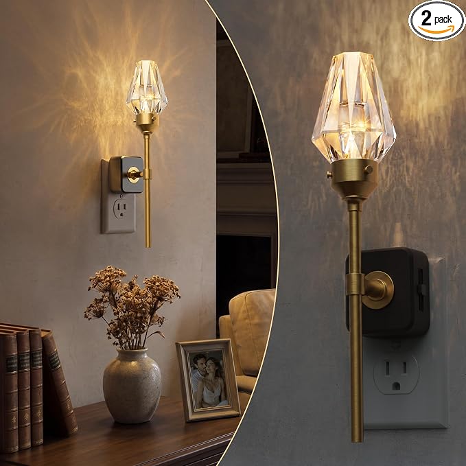 L LOHAS LED Night Light, Night Lights Plug into Wall | Automatic Night Lights Plug in with Auto Light Sensor, 0-100LM Adjustable Brightness Rotating Night Light for Bedroom Hallway