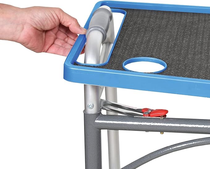 Support Plus Walker Tray Table - Mobility Table Tray for Walker, Non Slip Walker Tray Mat, Walker Accessories Mat, Cup Holder for Walker (21"x16") - Royal Blue