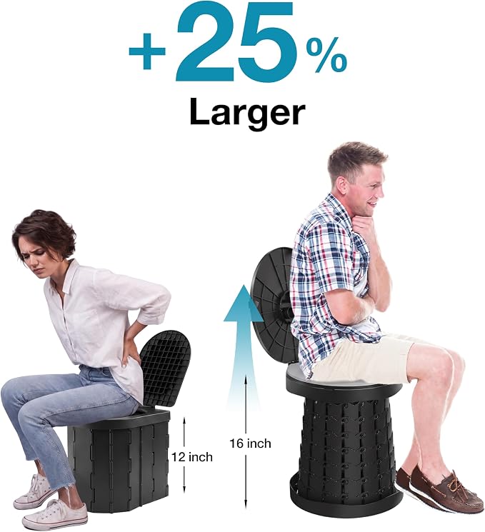 Upgrade Retractable Portable Toilet Travel Toilet Adjustable Height Camping Toilet Portable Potty for Adults Kids, Foldable Portable Toilet for Camping/Car