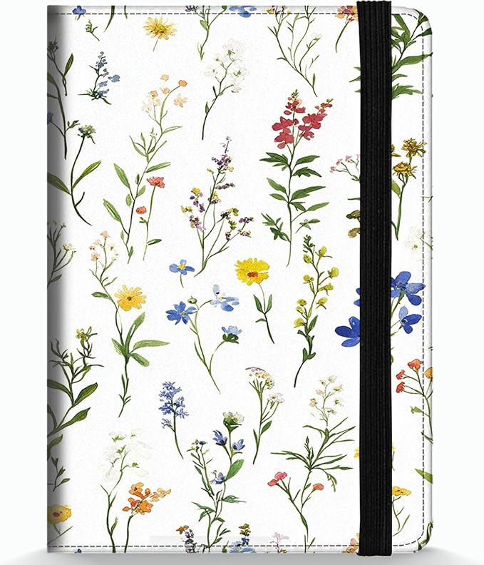 Passport Holder Wallet Cover Case,RFID Blocking Passport Cover,Large Capacity Travel Wallet with Multi Card Slots (Flower Weeds Leaves)
