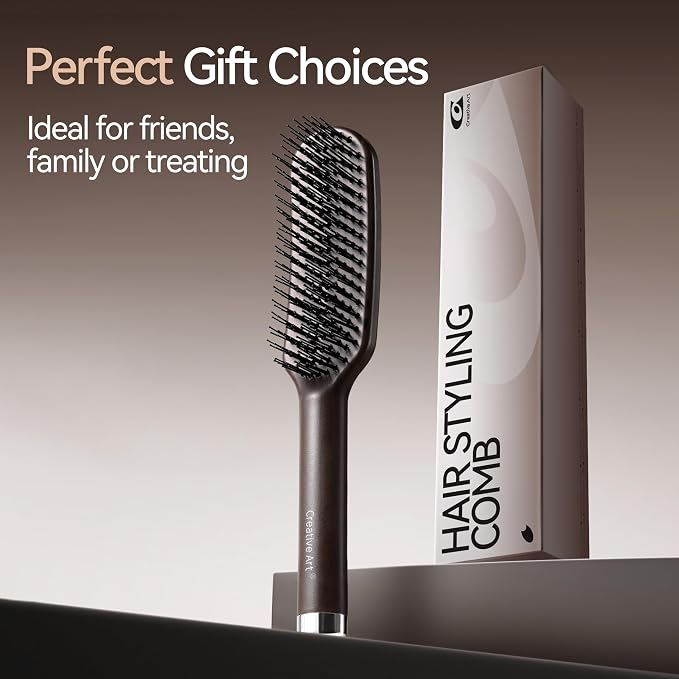 Hair Brush for Men, Detangling& Styling Hairbrush with Dual Length Bristles | For Wet/Dry Use, Eliminates Knots & Breakage, Mens Detangler Brushes for Fine/Short/Long/Thick Hair, Coffee Ground Infused