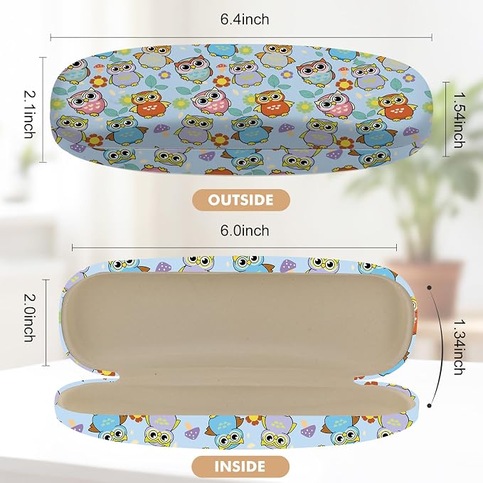 Glasses Case Hard Shell,Portable Protective Eyeglasses Case, Eyeglass Holder Box with Cleaning Cloth, for men women