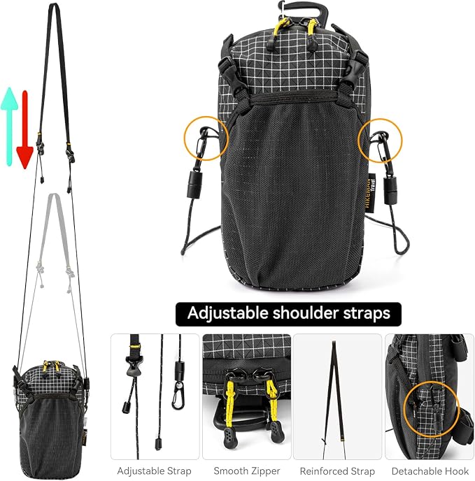 HIKEMAN Backpack Shoulder Strap Pouch - Smartphone Strap Pack,Waterproof Backpack Strap Pocket Attachment Bag for Hikers,Small Crossbody Bag Waist Pack for Sports Hiking Camping (Army Green)