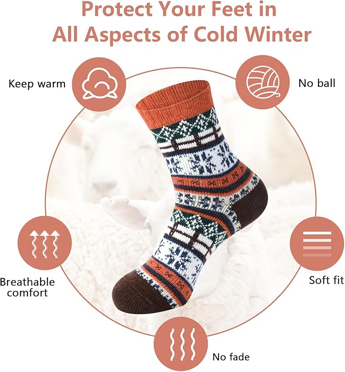 besky Warm Socks for Women Cozy Fuzzy Winter Socks
