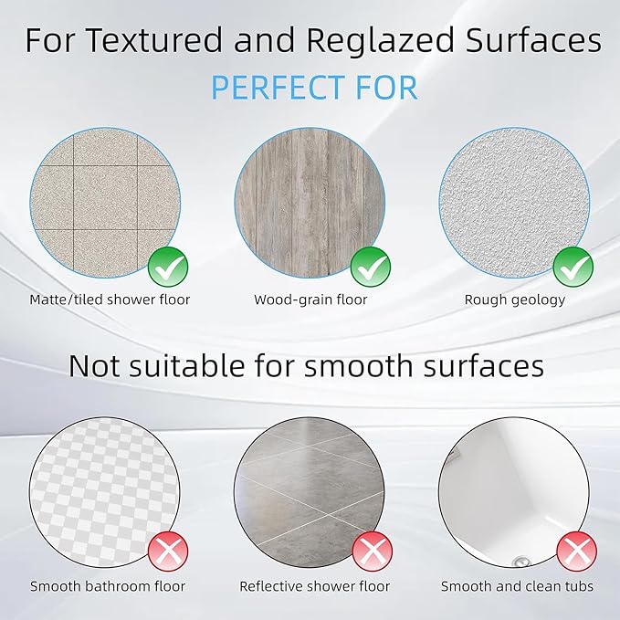 Shower Mat Non Slip Silicone Soft Odorless Bathtub Mat Non Slip No Suction Cups for Refinished,Reglazed and Textured Bath Tub Mat 24 X 24 Inch Beige