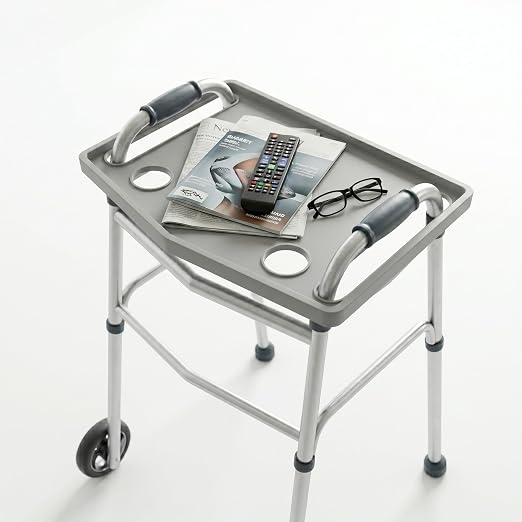 Bluestone Walker Tray- Upright with Holders-Universal Table Fits Most Standard Folding Walkers-Home Mobility Medical Equipment Accessories, 1 Count (Pack of 1) | Mobility Table Tray Fits Most Standard Folding Walkers, Home Mobility Medical Equipment Ac...