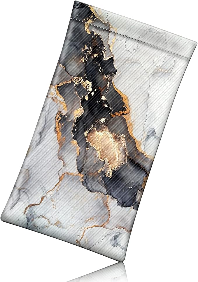 FINTIE Soft Eyeglasses Case with Cleaning Cloth, Portable Squeeze Top Vegan Leather Glasses Pouch, Sunglasses Eyewear Bag
