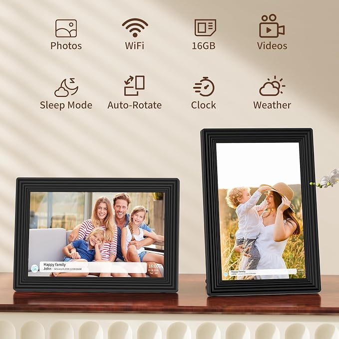 Digital Picture Frame,10.1 Inch Frameo Digital Photo Frame, 1280x800 IPS LCD Touch Screen,16GB, Supports SD Cards,Share Happy Moments Instantly via Frameo App from Anywhere,Best Gifts for Your Loves