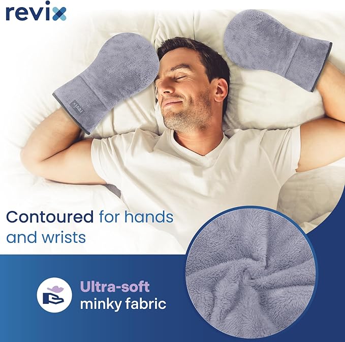 REVIX Heated Mitts for Hand Therapy, Microwavable Hand Warmer for Women and Men, Microwavable Therapy Mittens Unscented Hands Muff