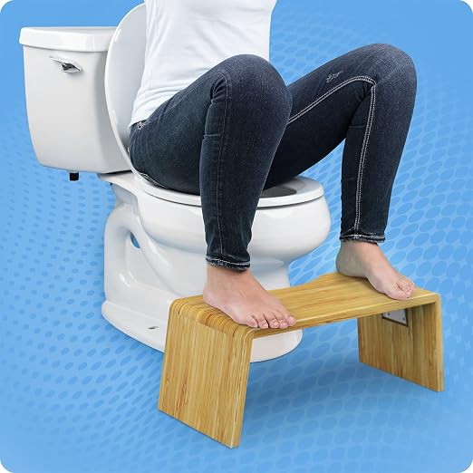 Squatty Potty Oslo Folding Bamboo Toilet Stool – 7 Inches,Collapsible Bathroom Stool for Kids and Adults – Brown,Portable and Space-Saving,(Pack of 4)