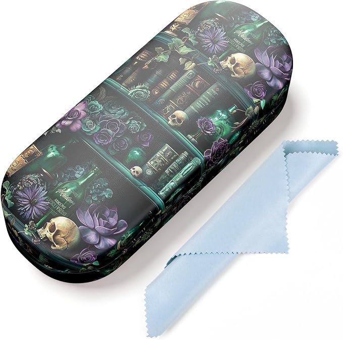 Hard Shell Leather Sunglasses Case,Classic Fashionable Cute Large Glasses Case for Women Men,Sunglass Eyeglasses