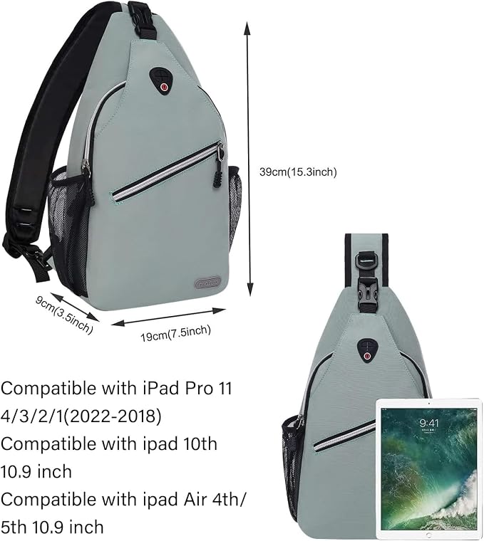 MOSISO Small Sling Bag for Men, Crossbody Shoulder Chest Daypack Bag | Sling Backpack for Casual Travel Hiking