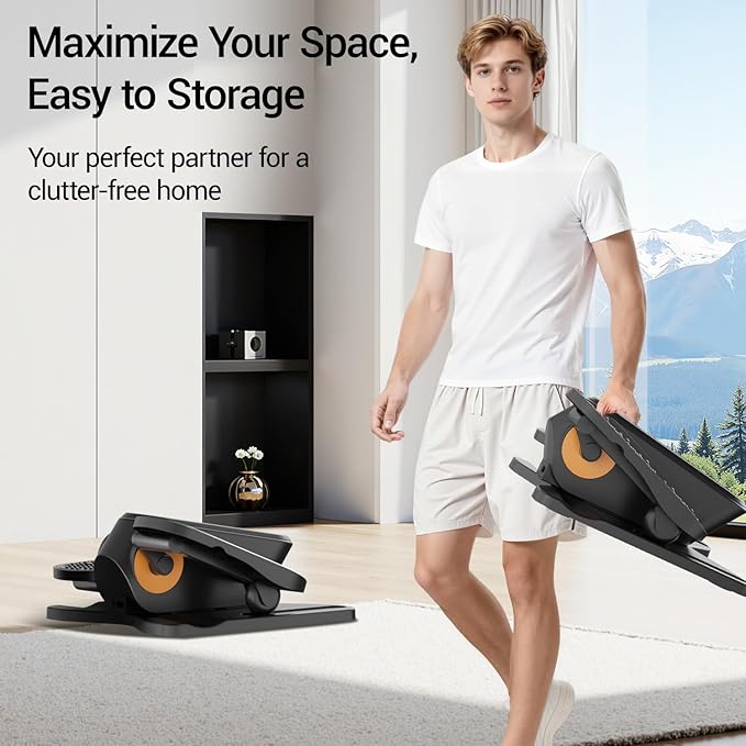 Under Desk Elliptical Machine, Electric Seated Pedal Exerciser, Min Leg Exerciser with Remoter, 12 Level Speeds, Forward & Reverse Direction, Manual & Auto Mode for Home Office