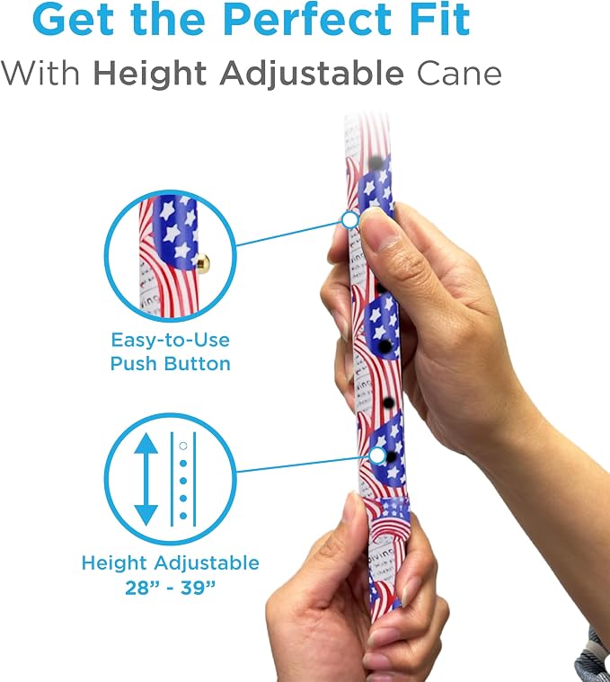 NOVA Offset Walking Cane for Seniors, Men & Women – Lightweight Adjustable Walking Cane with Soft Foam Grip, Wrist Strap, Anti-Rattle Lock & Non-Slip Tip – Stylish Mobility Aid