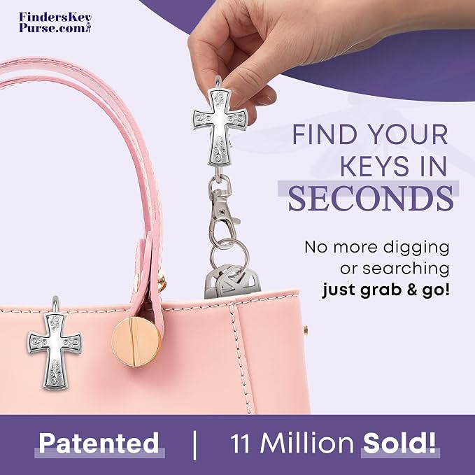 Women’s Bag Charm Key Finder, Car Keychain Hook, Cute Purse Organizer & Tote Bag Accessories, Gifts for Mom - Original