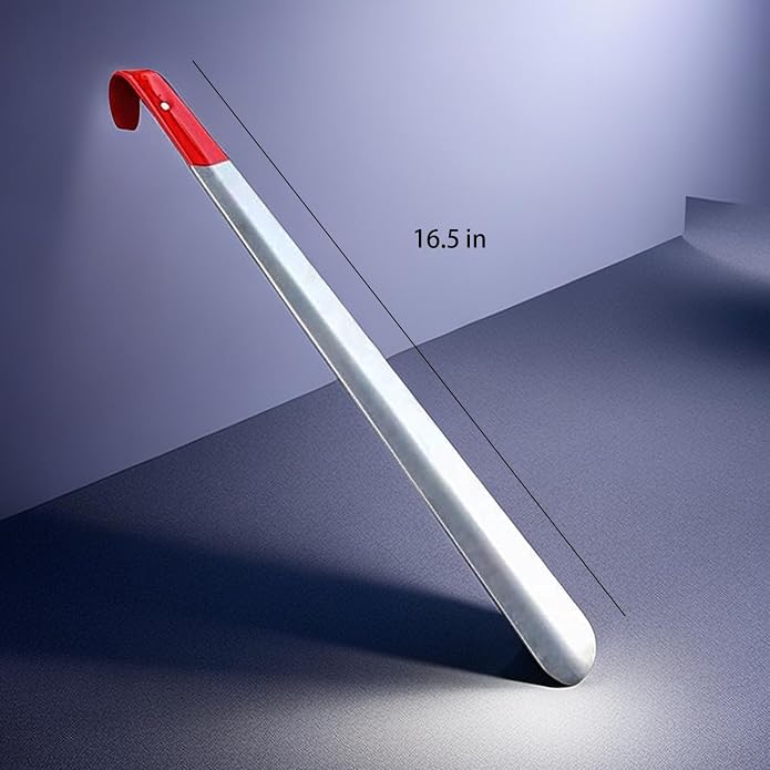 Extra Long Shoehorn, Set of 2, 16.5” Metal Shoe Horn, Heavy Duty Stainless Steel Shoehorn for Men, Women, Kids, Seniors