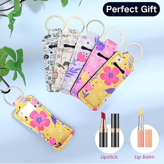 Chapstick Holder Key Chain Lipstick Holder Lip Balm Holder Keychain | Stocking Stuffers Gift, Compatible with Chapstick, Lip Balm and Lipstick, Bag Charm Accessories, Gifts for Women Friend