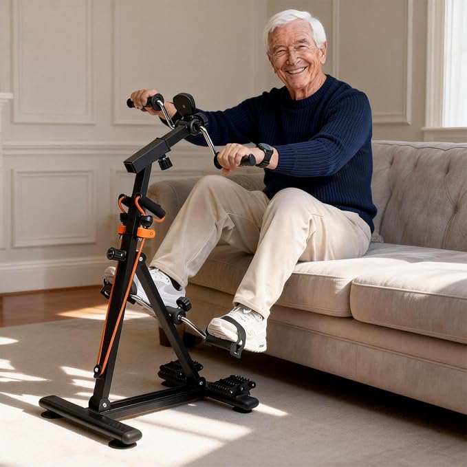 Arm and Leg Exercise Pedal Machine for Seniors, Seated Rehabilitation Bike for Physical Therapy, Elderly Stroke Recovery & Mobility Training Equipment