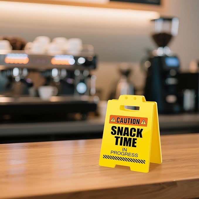 MBL Snack Bar Decor Sign - Funny Small Fun Gag Cubicle White Elephant Stocking Stuffers Christmas Xmas Holiday Gifts for Office Home Desk Break Room Snacks Candy Bar Coffee Station Accessories