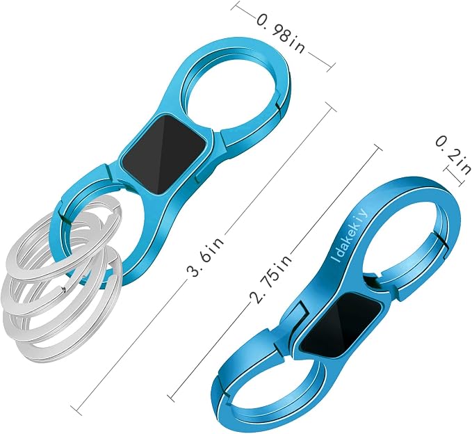 Idakekiy Key Chain Quick Release Spring with 4 Key Rings Heavy Duty Car Keychain Organizer for Men and Women