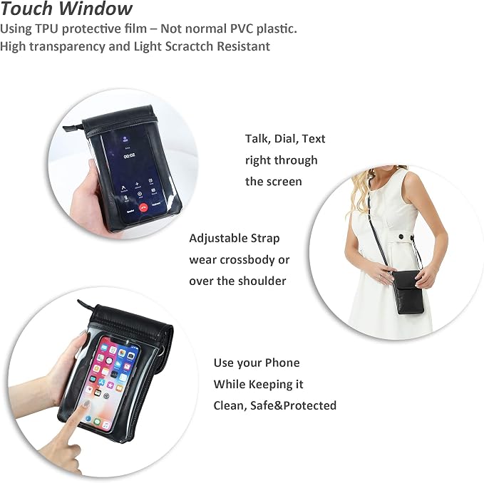 befen Genuine Leather Small Crossbody Bags for Women Cell Phone Travel Bag | Soft Real Leather, Adjustable Shoulder Strap, Card Slots, Compact Size, Daily Travel Shopping Outing Use, Phone Purse